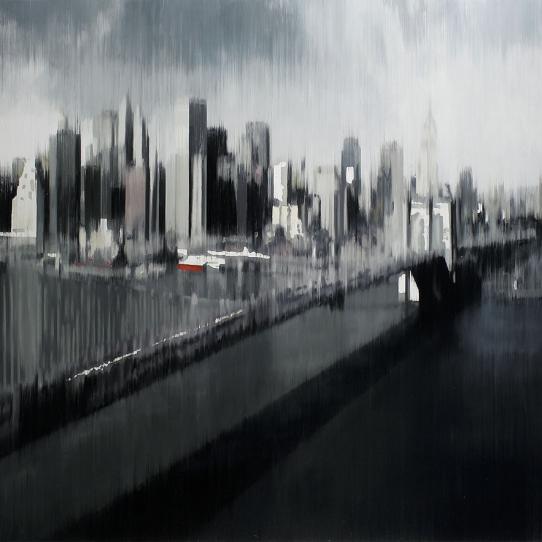 Brooklyn Bridge II 2012 oil on wood 110 x 110 cm - Jan Ros 