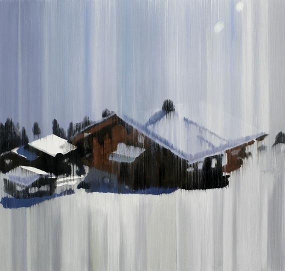 Mountain Cabin 2013 oil on wood 57 x 60 cm - Jan Ros 
